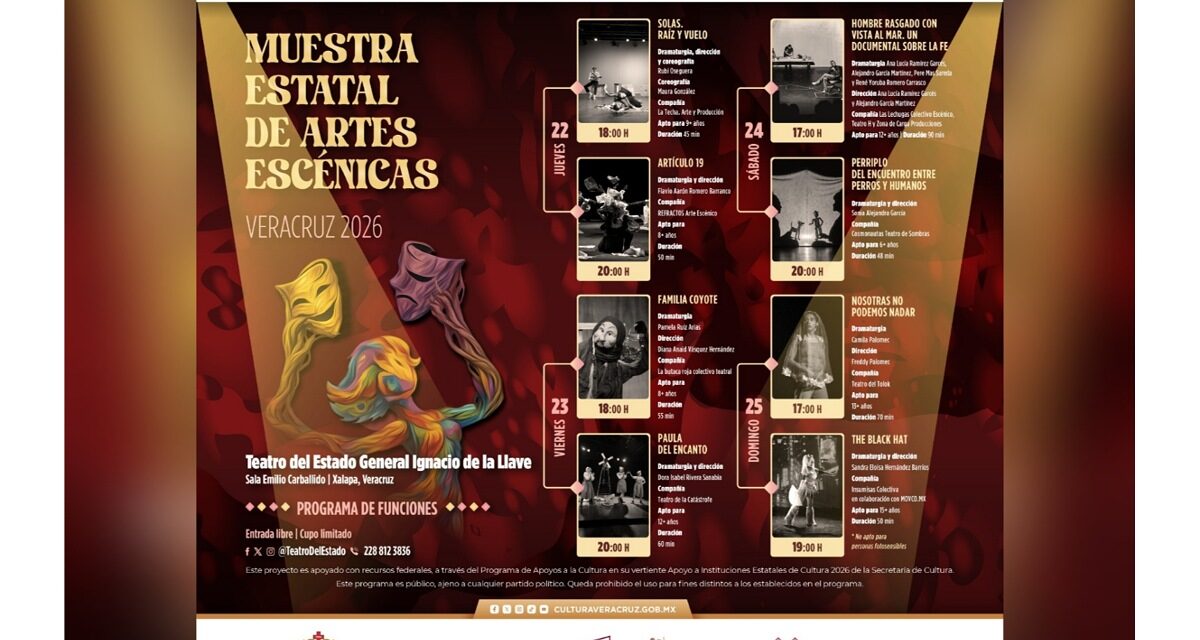 Invita la SECVER a disfrutar del teatro en la Muestra Estatal de Artes Escénicas