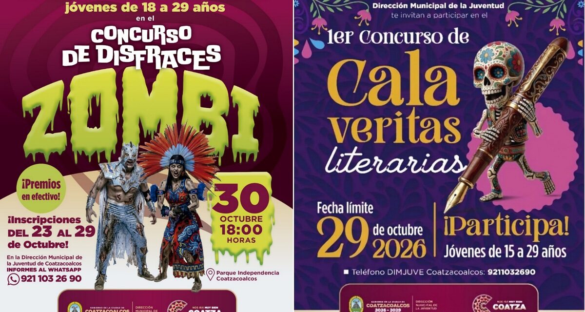 Gobierno de Coatzacoalcos fortalece actividades culturales con concursos de zombies y calaveritas literarias, ¿cuándo y dónde?